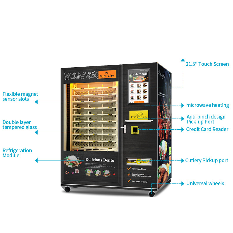 Bread Food Vending Machine With Signal Microwave Soup Meal Food Hotting Vending Machine Lunch Box Vending Machine