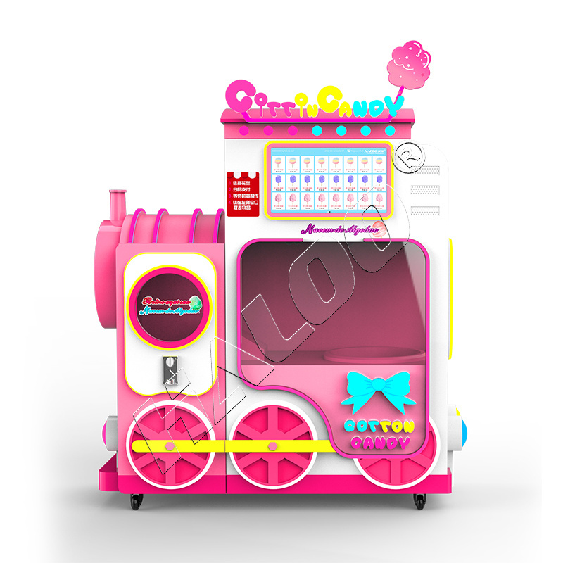 Cotton candy vending machine with Led light beautiful customistic 24 kinds of design in the candy