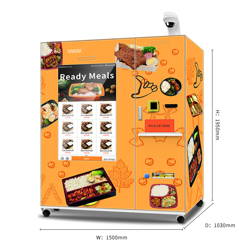 Big Touch Screen Frozen Food Vending Machine Fully Automatic Frozen Food Vending Machine With 45S Quick Heating