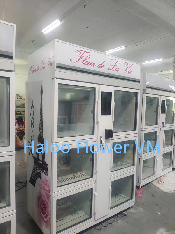 HL-XHJ-Y-1A Haloo 4G Wifi Network Slim Flower Vending Machine With Refrigeration and Humification