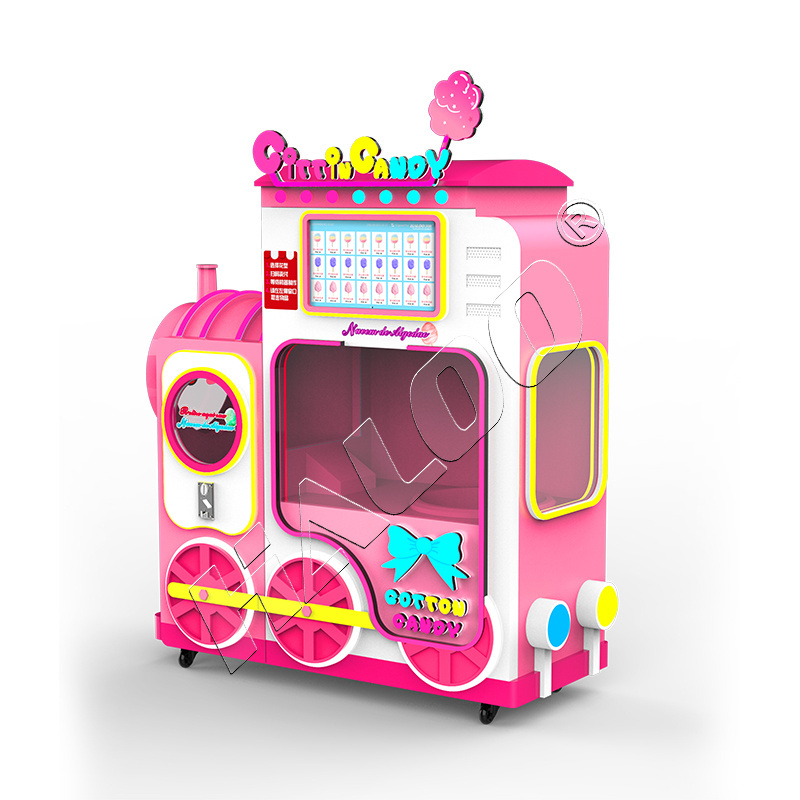 Cotton candy vending machine with Led light beautiful customistic 24 kinds of design in the candy