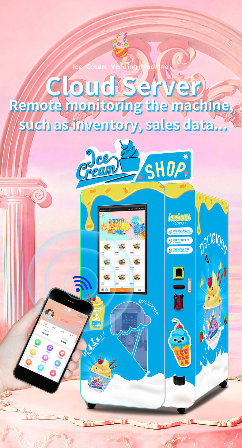 Frozen soft yogurt vending machine and soft ice cream vending machine