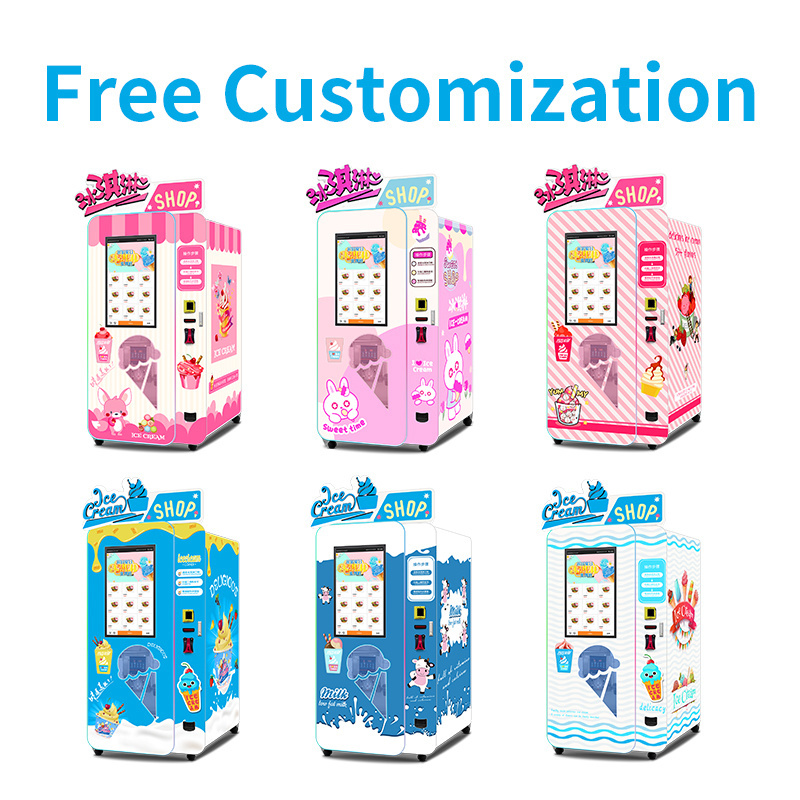 Frozen soft yogurt vending machine and soft ice cream vending machine