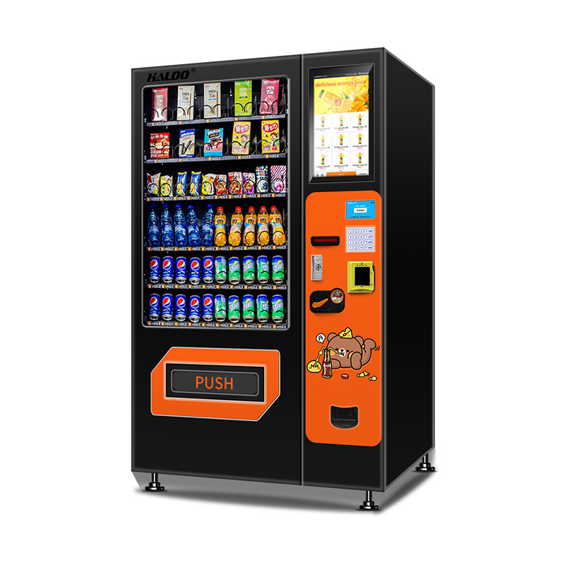 Haloo Custom Made Touch Screen Elevator Glass Bottle Wine Vending Machine Beer Champagne Vending with ID Monitor