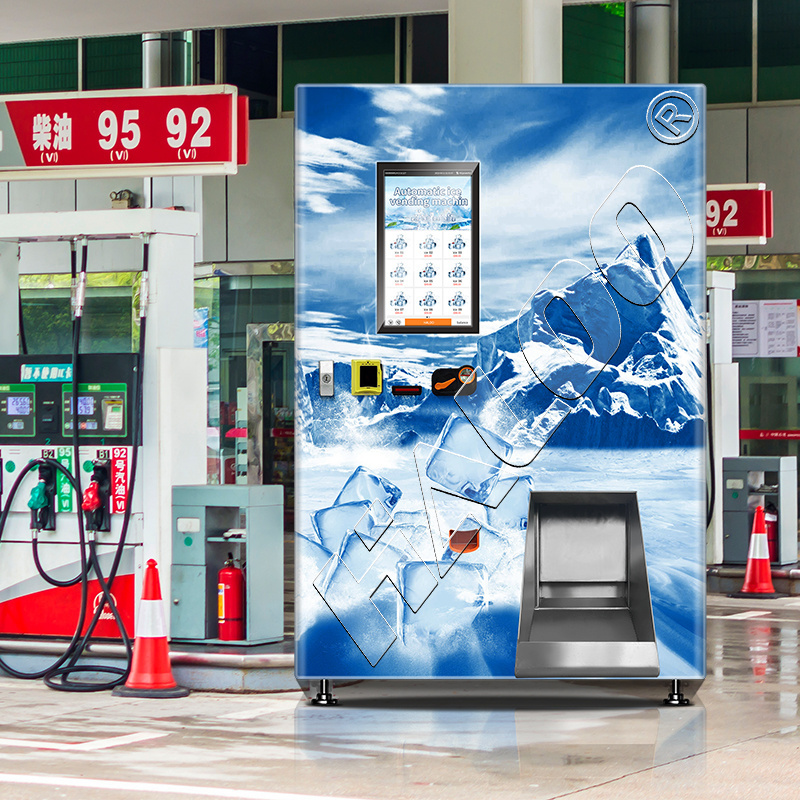 Outdoor Big Capacity Ice Cube Vending Machine Automatic Ice Vending Machine With Auto Bagging