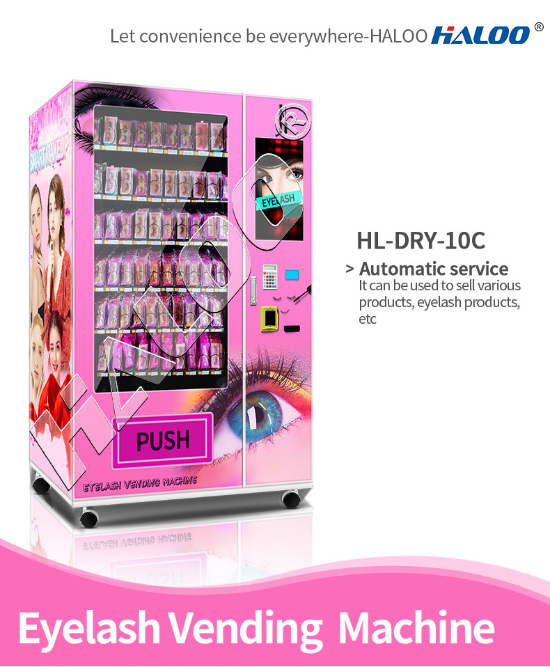 Hot Sell Pink Color Lash Vending Machine with 21.5 Inch Touch Screen