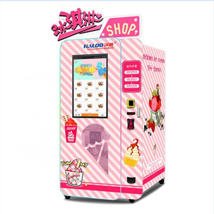 Haloo QR Code Coin Changer Vending Machine Frozen Food Ice Cream Vending Machine Smoothie Machine Manufacturer