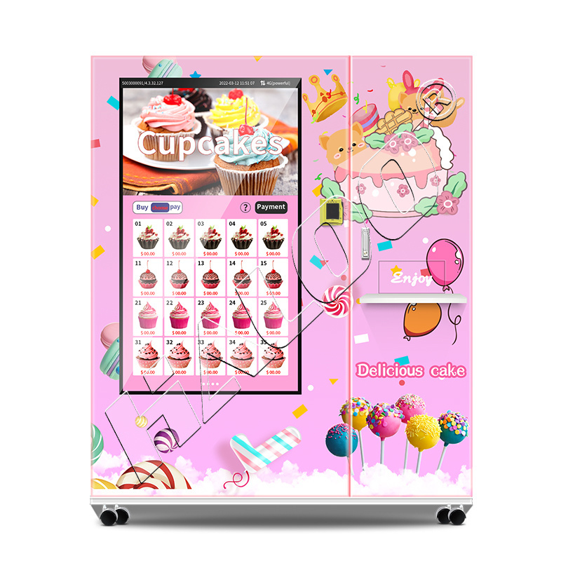 Haloo 49-inch Touch Screen Fresh Fruit Cake Sandwich Salad Sushi Vending Machine with Cooling System to Keep Fresh