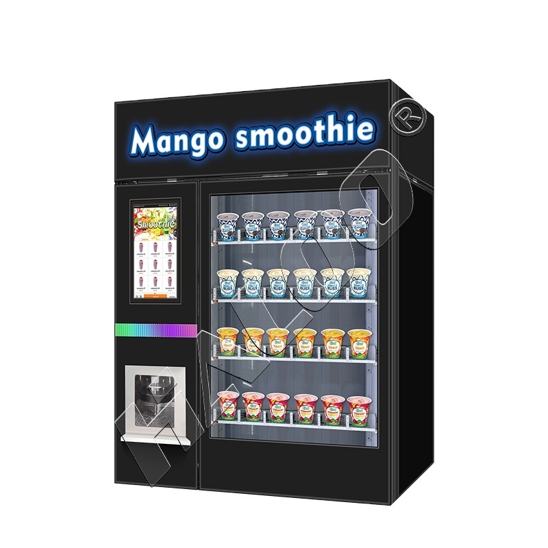 self service fruit smoothie blender machine and frozen milkshake vending machine