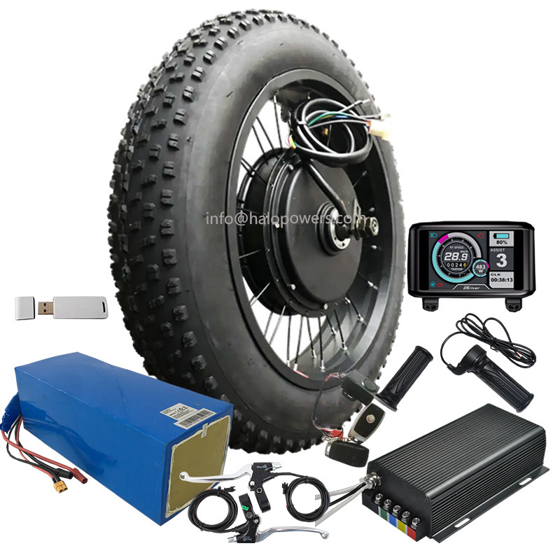 QS 205 V3 72v 3000w 5000w fat tyre electric cycle kit 72v 5000w 20x4 26x4 24x4 rear hub motor 20inch 4 0 190mm kit 3000 watt