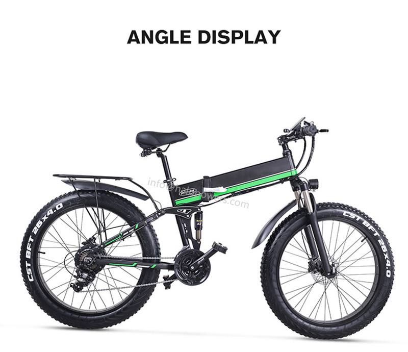 TOP1 folding 48v 500W 1000w electric fat tire bike ebike 26*4.0 21 Speed e fatbike mtb beach snow fat tyre cycle mountain mtb