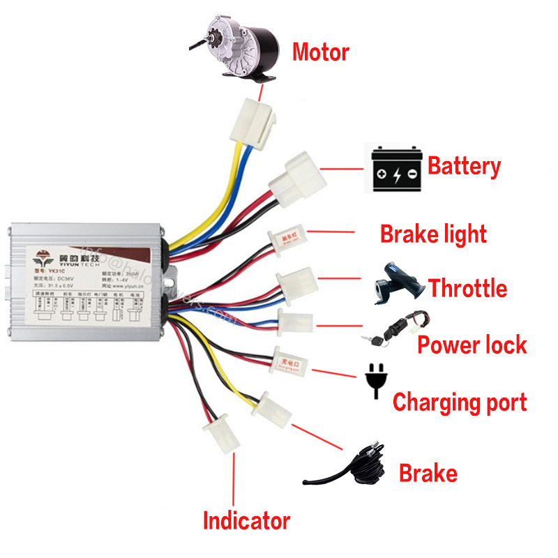 DIY MY1016Z 24V 36V 250W 350W Brush Gear DC Motor for ebike electric cycle Kit beach cart Lawn mower wheelchair Mini Tricycle