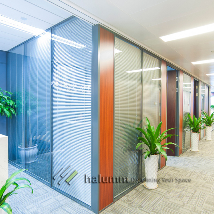 steel panel frosted glass wall modern conference office cubicles