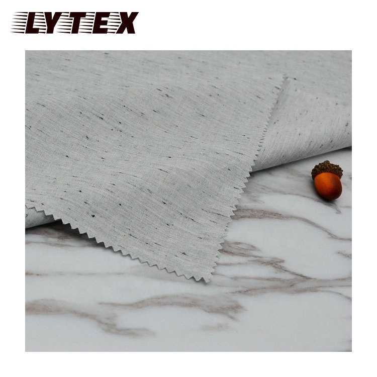 99% cotton 1% polyester yarn dyed melange neps shirt fabric from haian nantong textile factory