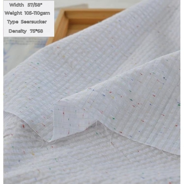 fashion new design good quality 100% cotton yarn dyed seersucker woven import cloth from nantong china customize fabrics