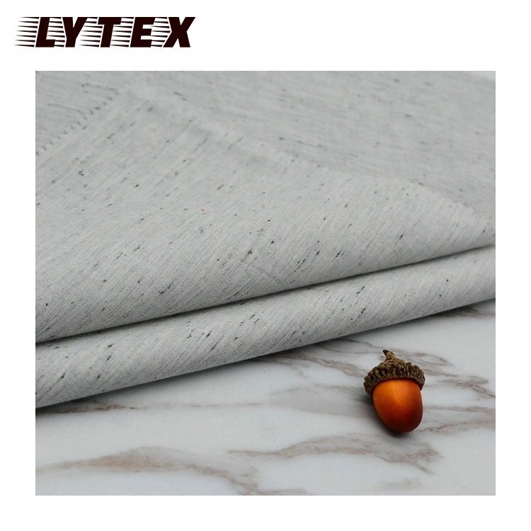 99% cotton 1% polyester yarn dyed melange neps shirt fabric from haian nantong textile factory