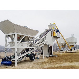 50m3/h 60m3 china mini mobile ready mixer in cambodia italy portable Concrete cement ready dry wet mixing batching plant price