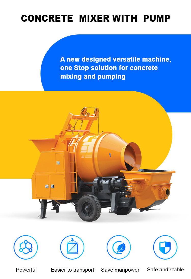 truck mounted concrete mixer pump small site trailer concrete mixer pump mobile diesel C3 concrete mixer pump