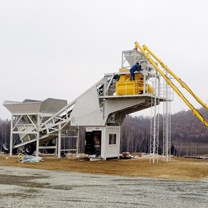 50m3/h  30m3 60m3 China mini mobile portable Concrete cement ready dry wet mixing batching plant with pump price