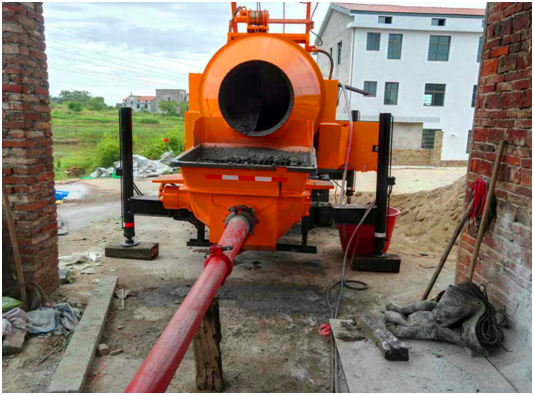 mixer pump truck Germany small size site concrete mixer pump truck mounted concrete mixer pump