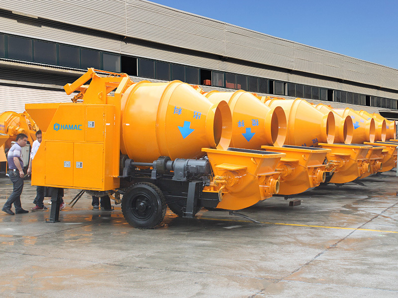 Best Price HAMAC trailer mounted mobile portable cement Concrete Mixer With Pump