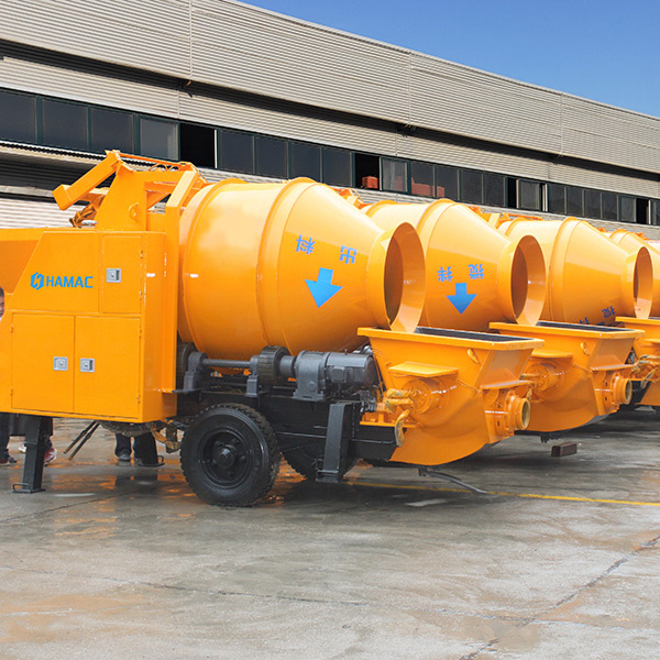 HAMAC Mini Portable Trailer Concrete cement mixer with pump DHTB15 concrete mixers pumps machines