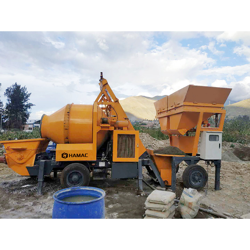 Best Price HAMAC trailer mounted mobile portable cement Concrete Mixer With Pump