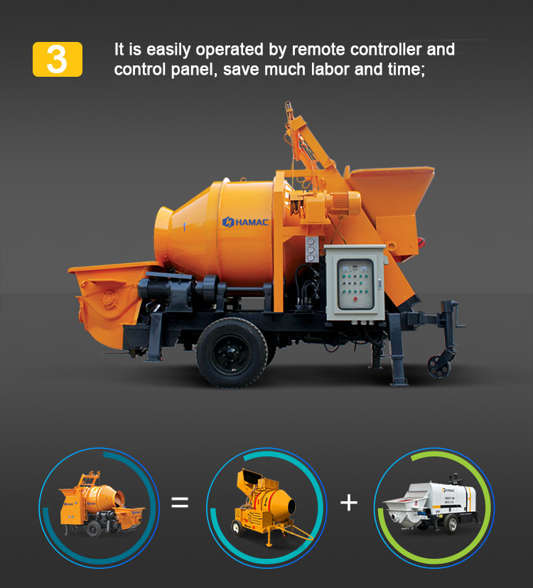 truck mounted concrete mixer pump small site trailer concrete mixer pump mobile diesel C3 concrete mixer pump