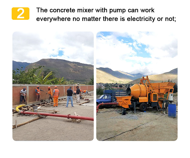 truck mounted concrete mixer pump small site trailer concrete mixer pump mobile diesel C3 concrete mixer pump