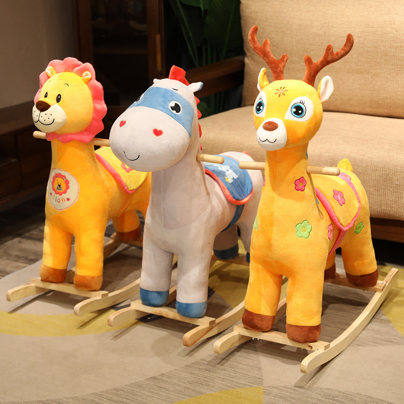 Factory Customized Happy Trails Plush Rocking Horse Plush Rocking Horse