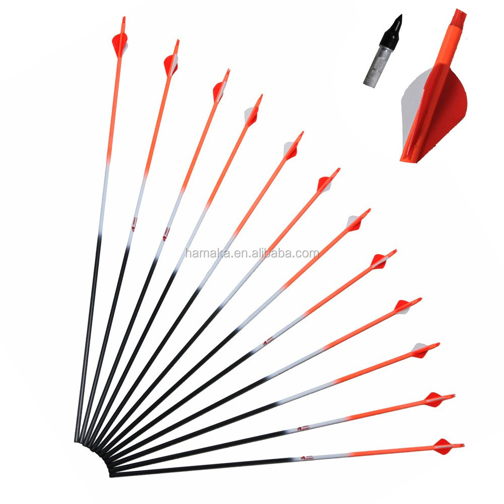 Super September 30'' Bright Orange Carbon Arrows OD 7.6mm ID 6.2mm For Bow Hunting +/- .003