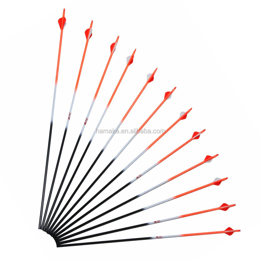 Super September 30'' Bright Orange Carbon Arrows OD 7.6mm ID 6.2mm For Bow Hunting +/- .003