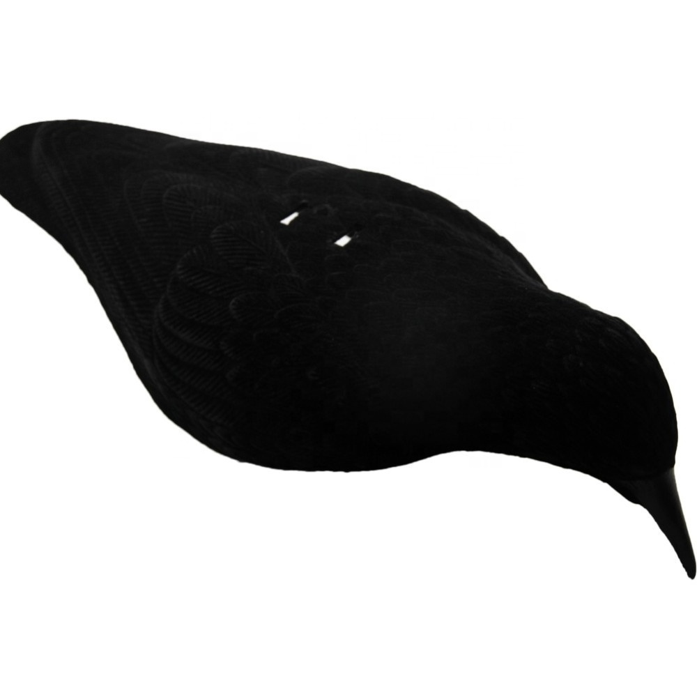 Hunting Decoy Flocked Coated Shell Bird Decoy Plastic Crow Decoy