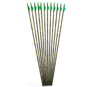 Archery Carbon Arrows Camo Arrow 30" Shaft OD 7.6mm With Nocks For DIY Compound / Traditional Bow