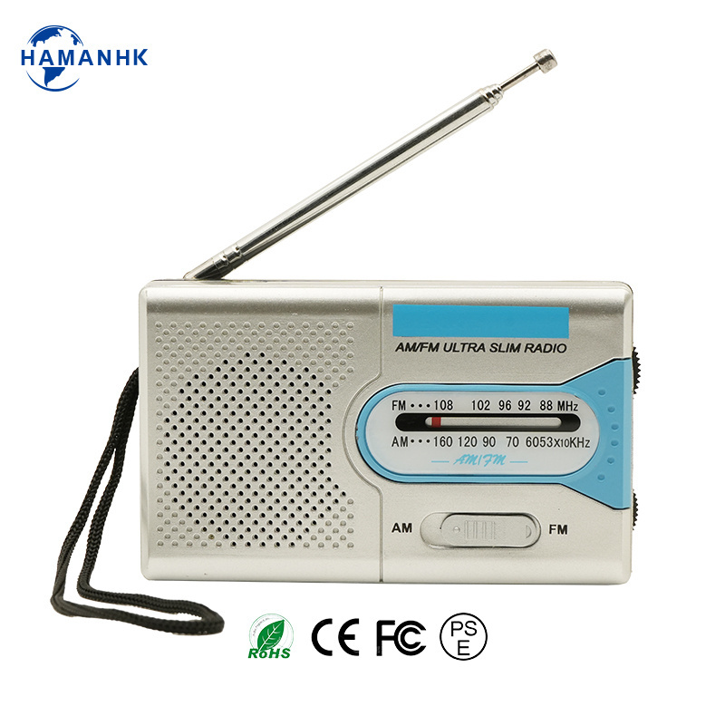 HAMAN Am Fm 2 Band Pocket Radios Receiver Mini Portable Radio With Earphone jack