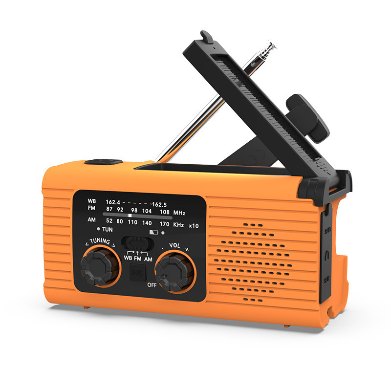 HAMAN emergency dynamo portable hand crank am fm solar radio with led flashlight