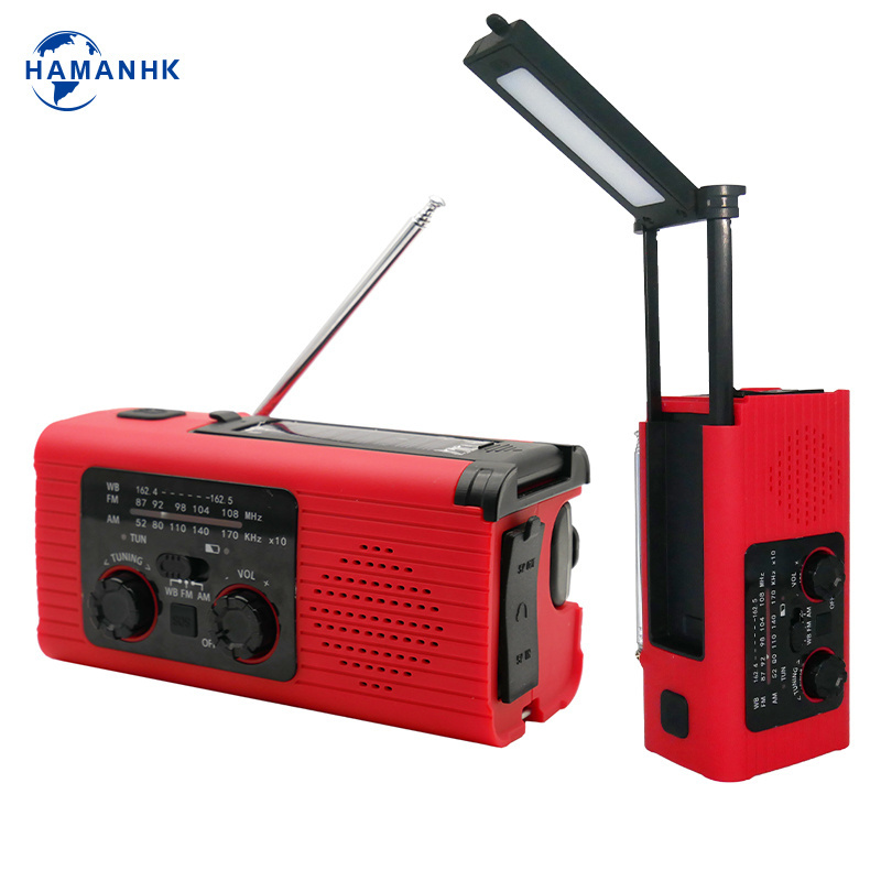 HAMAN emergency dynamo portable hand crank am fm solar radio with led flashlight