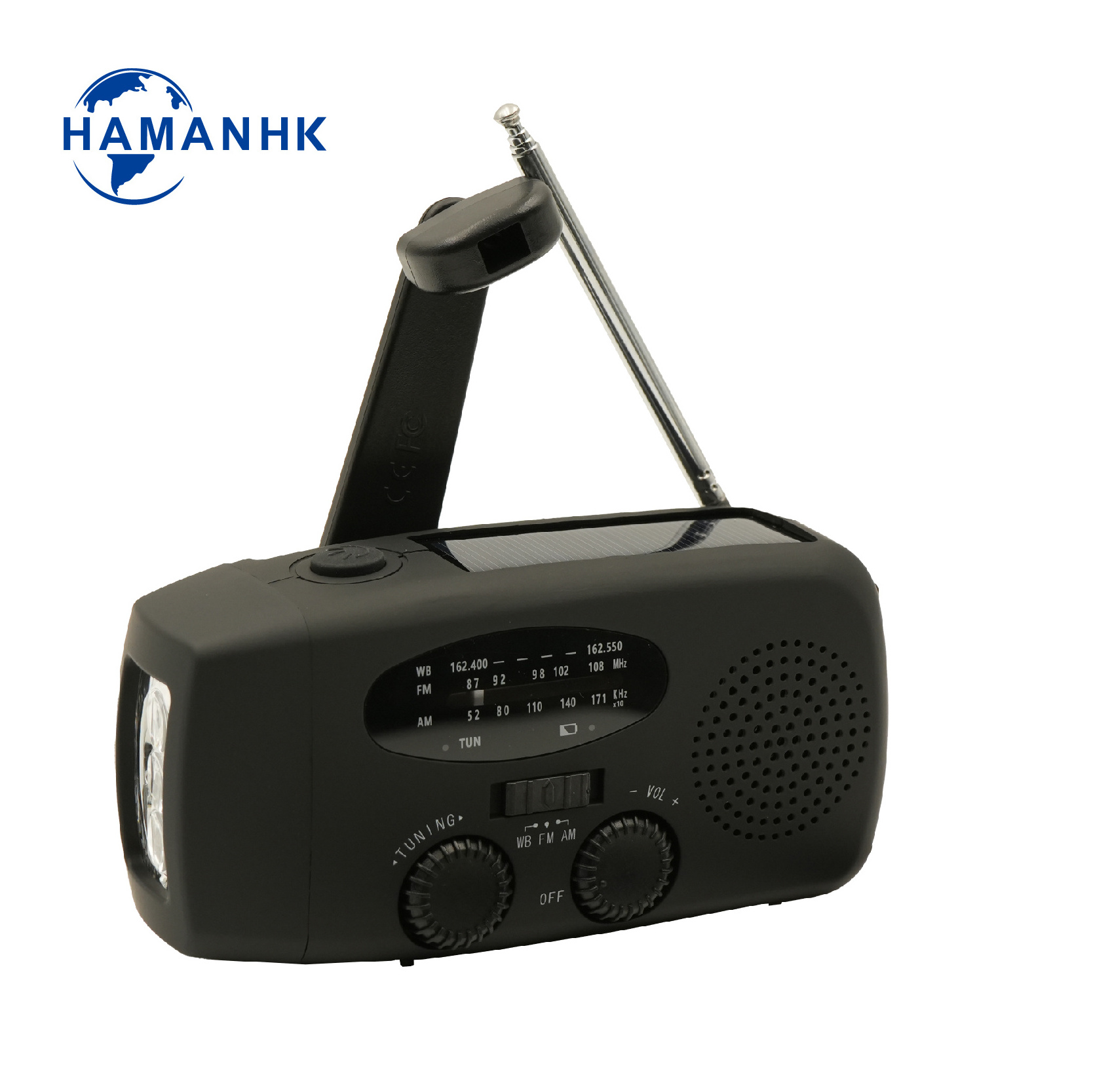 solar panel hand crank radio dynamo charger small battery-powered or hand-crank radio solar crank multi-function radio