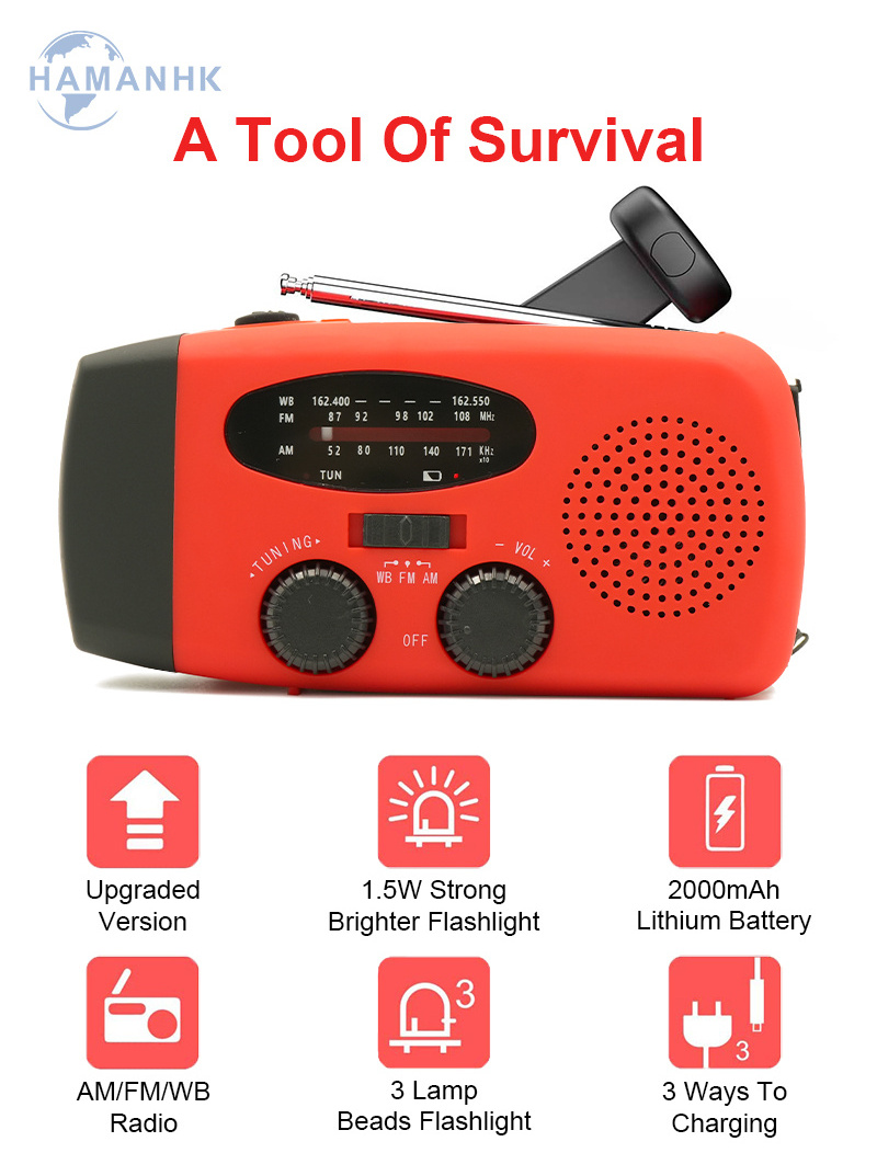 Survival Kits Outdoor Emergency radio portable radio hand crank generator hand crank emergency radio