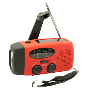 solar hand crank emergency AM FM NOAA radio with LED torch and power bank