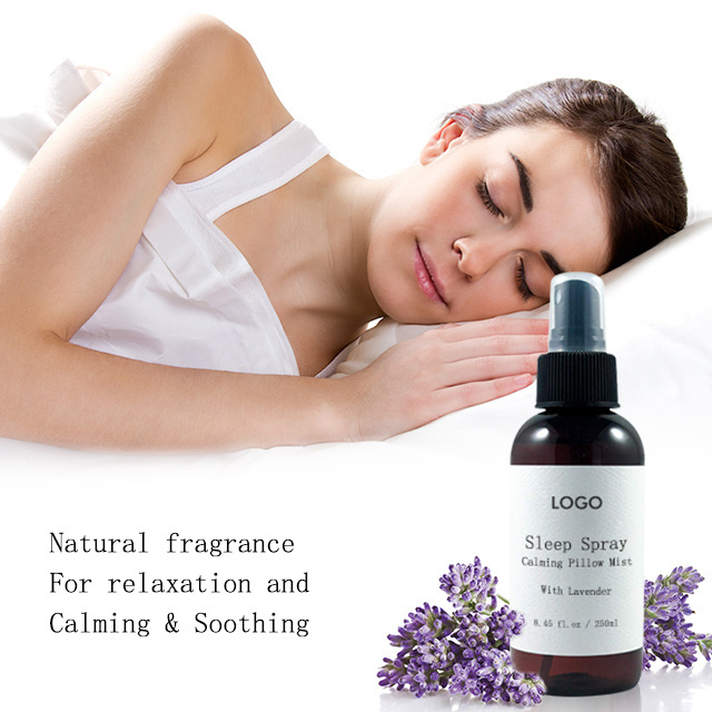 Private Label Natural Ingredients Calming Sheets Clothing Aromatherapy Spray Lavender Pillow Spray For Deep Sleep