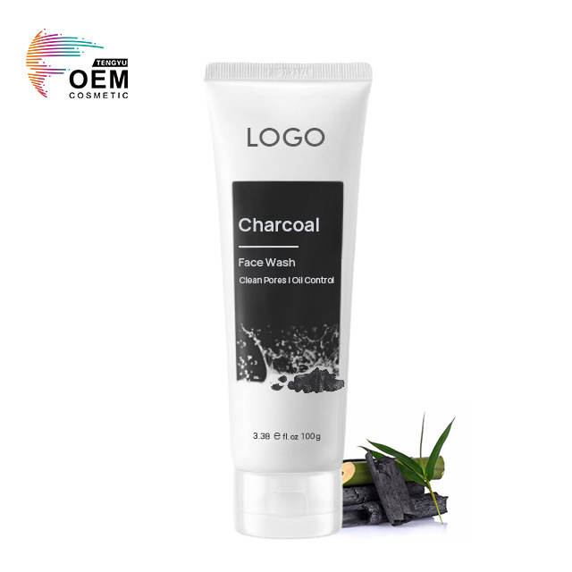 Gentle Face Cleanser Foaming Face Exfoliator Whitening Bamboo Charcoal Face Wash For Men