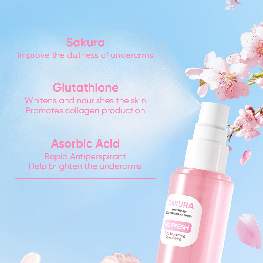 Customize Natural Armpit Whitening Anti Bad-Odor Sakura Body Deodorant Perfume Spray Fragrance Mist Armpit For Men And Women