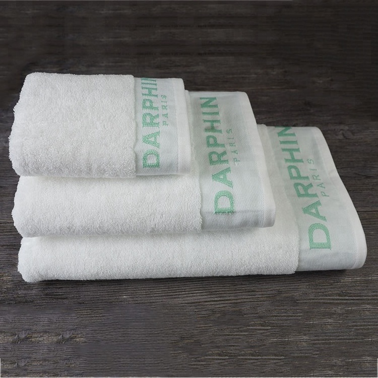 Luxury 100% Pakistan Cotton super soft and absorption bath towel set custom white cotton terry jacquard logo face towel