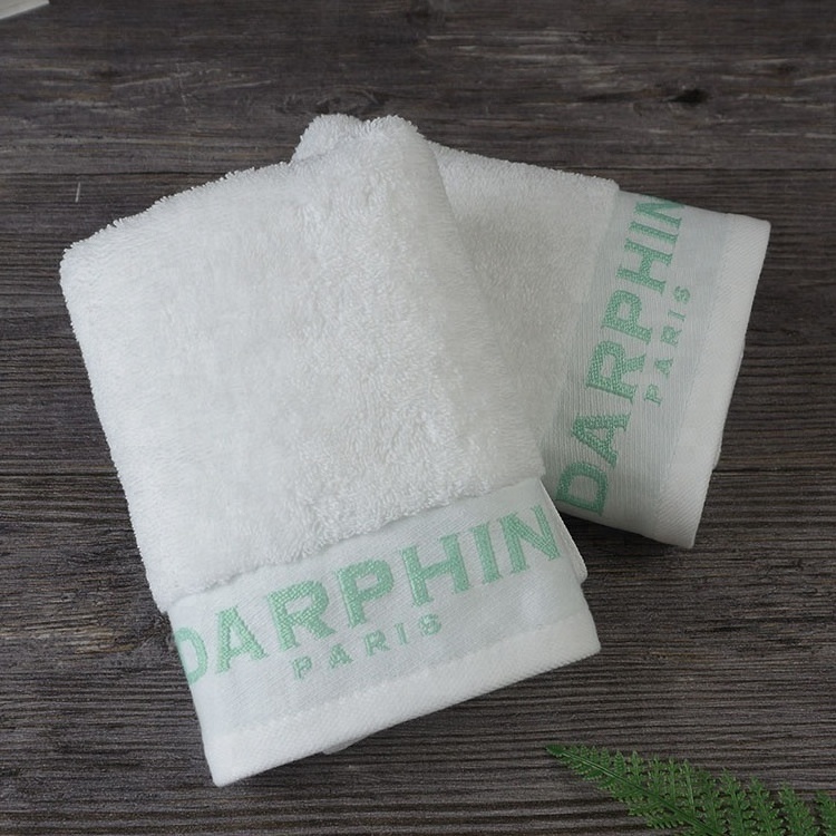 Luxury 100% Pakistan Cotton super soft and absorption bath towel set custom white cotton terry jacquard logo face towel