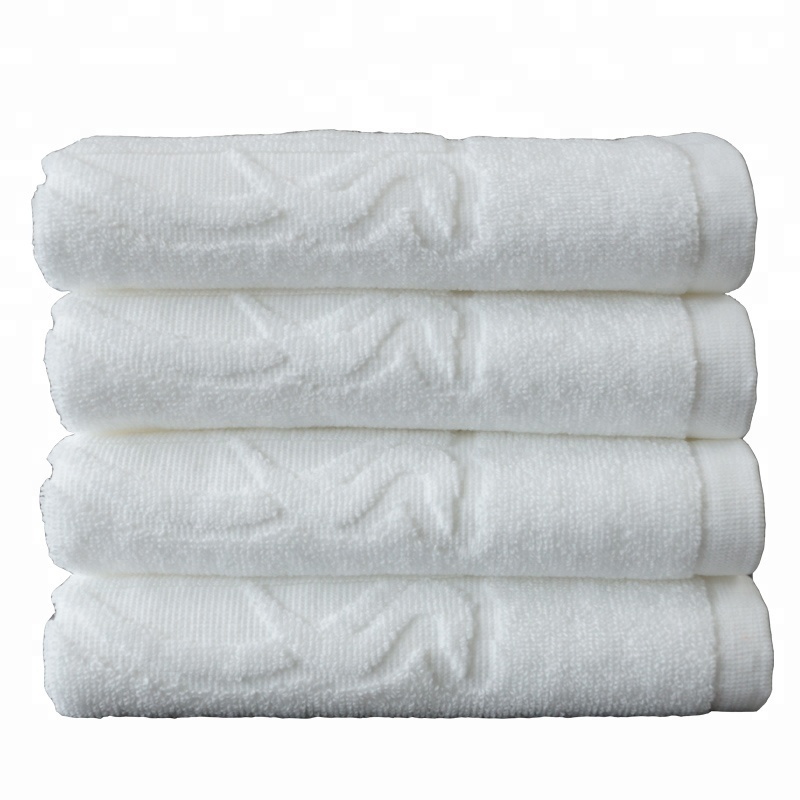 Professional custom white towel 100% pakistan cotton plain hand towels with jacquard logo for hotel