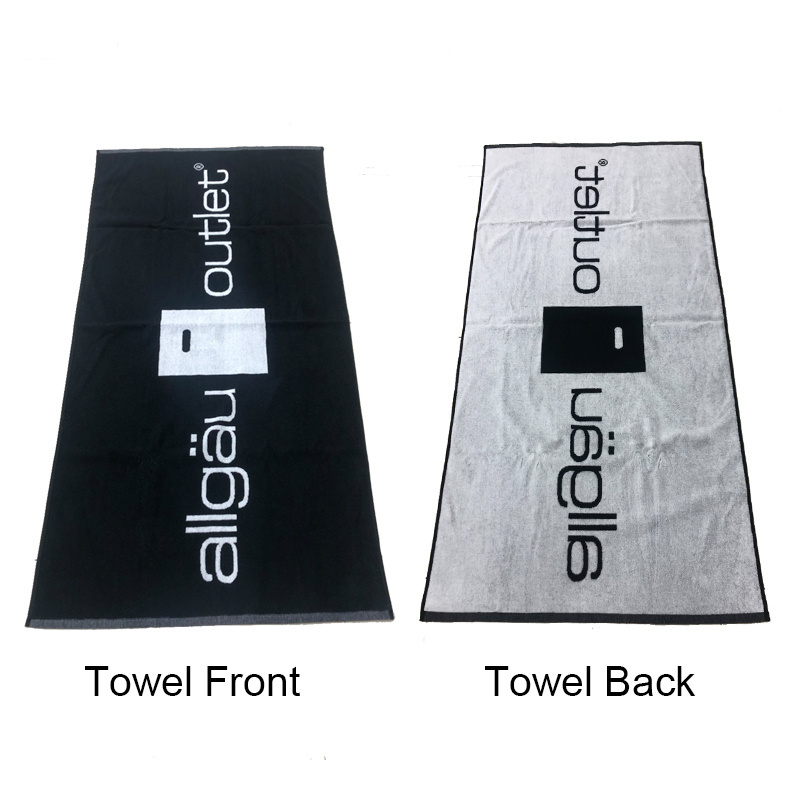 Luxury 100% COTTON TOWEL custom big LOGO woven jacquard beach towel