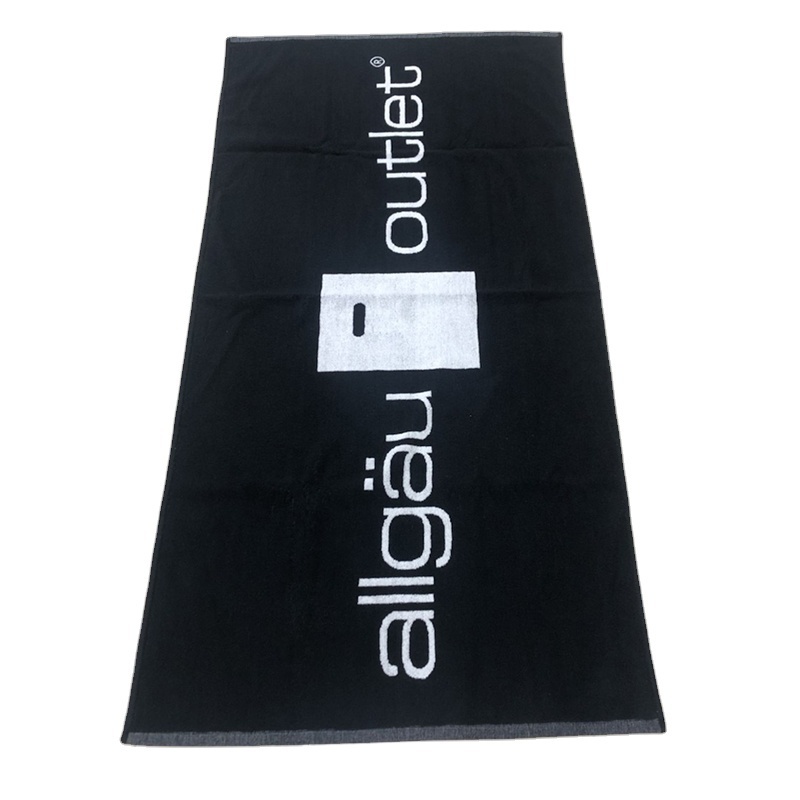 Luxury 100% COTTON TOWEL custom big LOGO woven jacquard beach towel