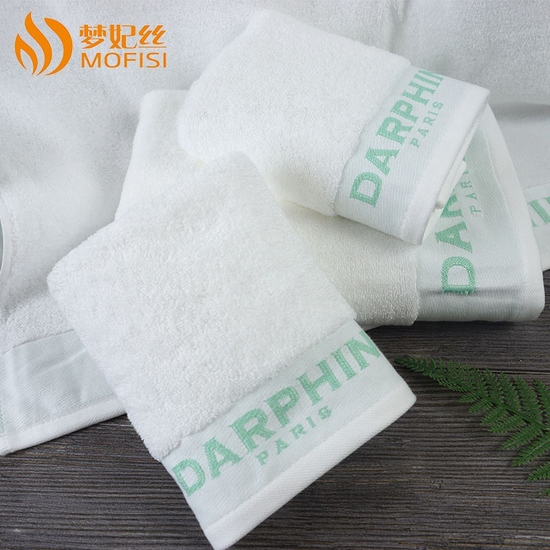 Luxury 100% Pakistan Cotton super soft and absorption bath towel set custom white cotton terry jacquard logo face towel