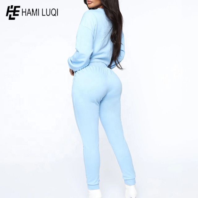 Wholesale Women's Oversized Cropped Hoodie and Joggers set Loungewear womens 2 piece set tracksuit